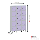 Ver imagem 2 de Armário Locker Guarda Volume Aço Light 15 Portas 103,5x179,5cm Cinza