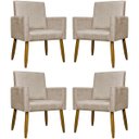 Ver imagem 1 de Kit 4 Poltronas Decorativas Mari Suede Pé Palito 30cm Castanho