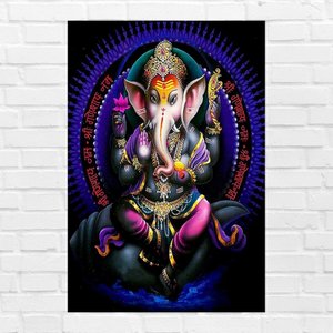 Placa Decorativa MDF Ganesha Tamanho 20x27cm Modelo 4