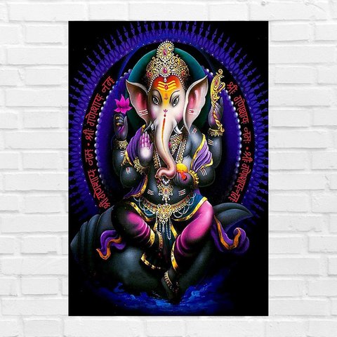 Placa Decorativa MDF Ganesha Tamanho 20x27cm Modelo 4