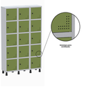 Ver imagem 4 de Armário Locker Guarda Volume Aço Light 15 Portas 103,5x179,5cm Verde/Cinza