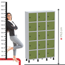 Ver imagem 6 de Armário Locker Guarda Volume Aço Light 15 Portas 103,5x179,5cm Verde/Cinza