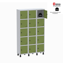 Ver imagem 5 de Armário Locker Guarda Volume Aço Light 15 Portas 103,5x179,5cm Verde/Cinza