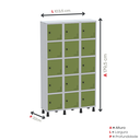 Ver imagem 2 de Armário Locker Guarda Volume Aço Light 15 Portas 103,5x179,5cm Verde/Cinza