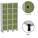Ver imagem 7 de Armário Locker Guarda Volume Aço Light 15 Portas 103,5x179,5cm Verde/Cinza