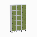 Ver imagem 1 de Armário Locker Guarda Volume Aço Light 15 Portas 103,5x179,5cm Verde/Cinza