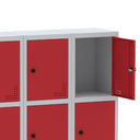 Ver imagem 6 de Armário Locker Guarda Volume Aço Light 15 Portas 103,5x179,5cm Vermelho/Cinza