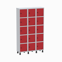 Ver imagem 1 de Armário Locker Guarda Volume Aço Light 15 Portas 103,5x179,5cm Vermelho/Cinza