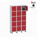 Ver imagem 7 de Armário Locker Guarda Volume Aço Light 15 Portas 103,5x179,5cm Vermelho/Cinza