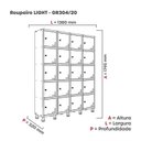 Ver imagem 3 de Armário Locker Guarda Volume Aço Light 20 Portas 138x179,5cm Roxo/Cinza/Lilás
