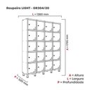 Ver imagem 4 de Armário Locker Guarda Volume Aço Light 20 Portas 138x179,5cm Branco/Cinza