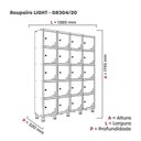 Ver imagem 2 de Armário Locker Guarda Volume Aço Light 20 Portas 138x179,5cm Verde/Cinza