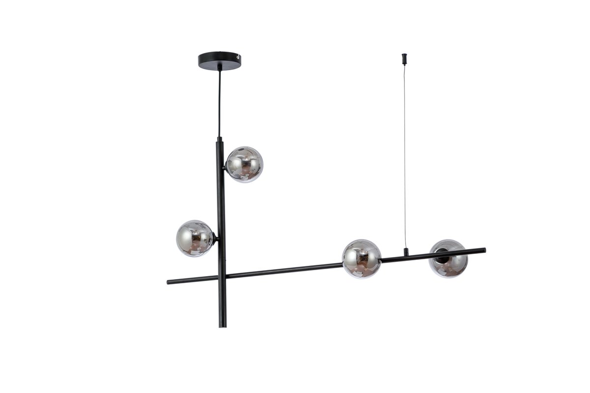 Pendente Preto Globos Fumê 94cm 4g9 14598-pl