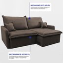 Ver imagem 6 de Sofá sem Caixa Retrátil 1,80m Softgel Luna Velusoft Café Cama Inbox