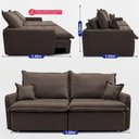 Ver imagem 4 de Sofá sem Caixa Retrátil 1,80m Softgel Luna Velusoft Café Cama Inbox