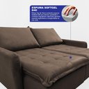 Ver imagem 2 de Sofá sem Caixa Retrátil 1,80m Softgel Luna Velusoft Café Cama Inbox