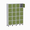 Ver imagem 2 de Armário Locker Guarda Volume Aço Light 20 Portas 138x179,5cm Verde/Cinza