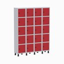 Ver imagem 3 de Armário Locker Guarda Volume Aço Light 20 Portas 138x179,5cm Vermelho/Cinza