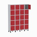 Ver imagem 2 de Armário Locker Guarda Volume Aço Light 20 Portas 138x179,5cm Vermelho/Cinza