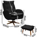 Ver imagem 6 de Kit Poltrona de Amamentação Base Giratória Balanço e Puff Angra Veludo - Sofa Store:Veludo Preto