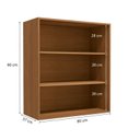 Ver imagem 4 de Armário Aéreo com Vidro 2 Portas 80cm Maxxi Marrom/Canela