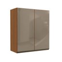 Ver imagem 1 de Armário Aéreo com Vidro 2 Portas 80cm Maxxi Marrom/Canela