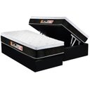 Ver imagem 1 de Cama Box Baú Solteiro: Colchão Espuma D45 Castor Black e White Air Euro Pillow + Base CRC Courano Bl