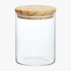 Pote de Vidro Hermético com Tampa de Bambu 550ml
