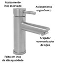 Ver imagem 4 de Misturador Monocomando de Banheiro Linha Luxor Inox Escovado 201