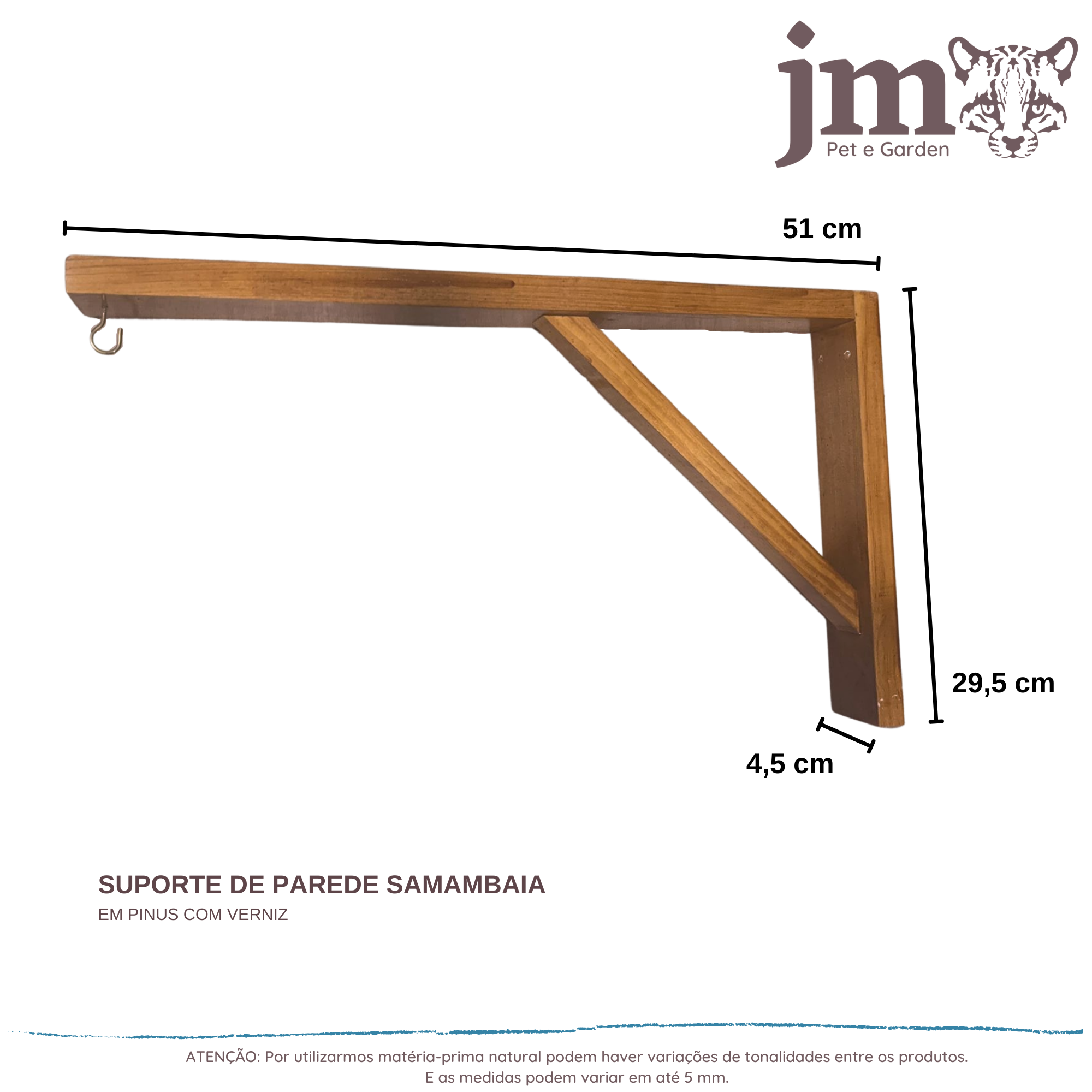 Kit 2 Suporte Parede Reforçado para Samambaia 51cm - 4