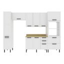 Ver imagem 5 de Cozinha Completa Modulada Mdf 5 Peças com Balcão com Tampo Multimóveis Cr20455 Branco/carvalho