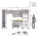 Ver imagem 3 de Cozinha Completa Modulada Mdf 5 Peças com Balcão com Tampo Multimóveis Cr20455 Branco/carvalho
