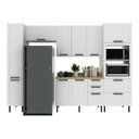 Ver imagem 2 de Cozinha Completa Modulada Mdf 5 Peças com Balcão com Tampo Multimóveis Cr20455 Branco/carvalho