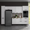 Ver imagem 1 de Cozinha Completa Modulada Mdf 5 Peças com Balcão com Tampo Multimóveis Cr20455 Branco/carvalho