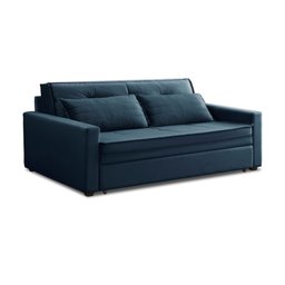 Sofá Cama Retrátil 2 Lugares 162cm Cancún Tecido Veludo iSofa:Azul - 2