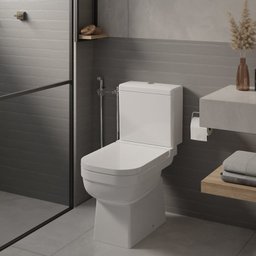 Kit 5 Vasos Sanitário com Caixa Acoplada e Assento Soft Close Elite Celite - 7