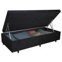 Ver imagem 3 de Cama Box Baú Solteiro Suede Sereneprime Preto 88x188x44