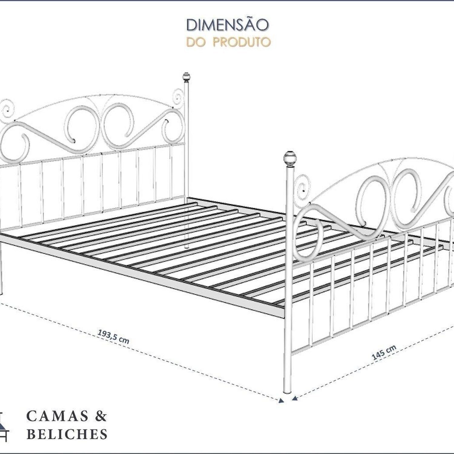 Cama Casal 201x193x115cm Elisabeth - 4