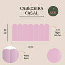 Ver imagem 2 de Cabeceira Casal Modulada Nuvem Cama Box Corino Rosa Bebê