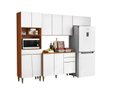 Ver imagem 1 de Cozinha Modulada Clara 260cm Com Tampo - Cinamomo/Branco Aramóveis