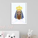Ver imagem 2 de Quadro Nossa Senhora Aparecida Baby Azul 24x18cm:madeira Branca