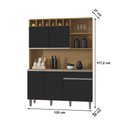 Ver imagem 3 de Cozinha Compacta Alice 130cm Amêndoa Preto Ajl Móveis