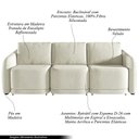 Ver imagem 3 de Sofá Cama Modulado Retrátil e Reclinável Decorativo Varsóvia 246cm Veludo Bege G33 - Gran Belo