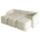 Ver imagem 5 de Sofá Cama Modulado Retrátil e Reclinável Decorativo Varsóvia 246cm Veludo Bege G33 - Gran Belo