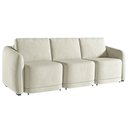 Ver imagem 2 de Sofá Cama Modulado Retrátil e Reclinável Decorativo Varsóvia 246cm Veludo Bege G33 - Gran Belo