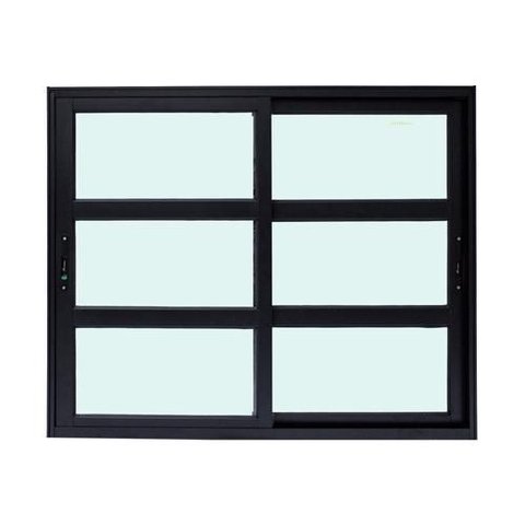Janela de Correr Alumínio Preto 02 Folhas Travessa Maxx - 100x150