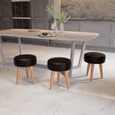 Ver imagem 3 de Kit 2 Banqueta Baixa Cozinha 48cm Estofada Preto Madeira Maciça Urban