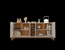 Ver imagem 3 de Buffet 4 Portas C/ Prateleiras Lizz 1,90 Off-white/cedro