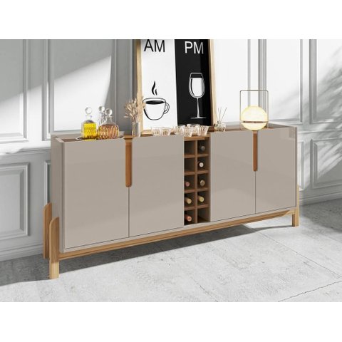 Buffet 4 Portas C/ Prateleiras Lizz 1,90 Off-white/cedro