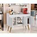 Ver imagem 7 de Aparador Canto do Café Junior Luxo 3 Portas Pés Palito Cor Branco / Madeirado Comprar Moveis em Casa